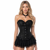 Renaissance Lace Overbust Corset Top – Push-Up Steampunk Pirate Bustier for Women