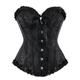 Renaissance Lace Overbust Corset Top – Push-Up Steampunk Pirate Bustier for Women