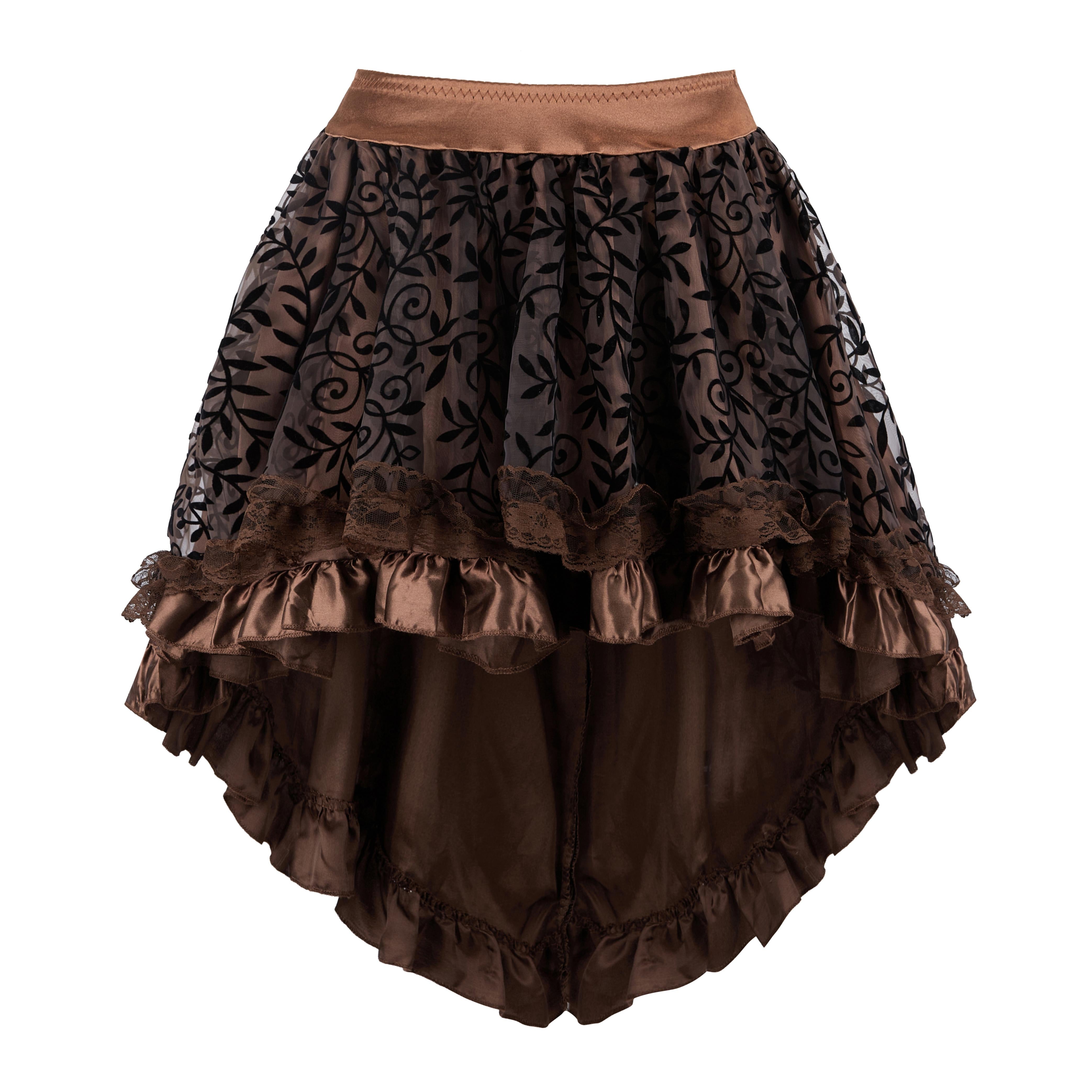 Pirate Skirt Renaissance Vintage Skirt High Low Outfits Saloon Girl Costumes Steampunk Dress Halloween Costume Gothic Party Outfit Skirts