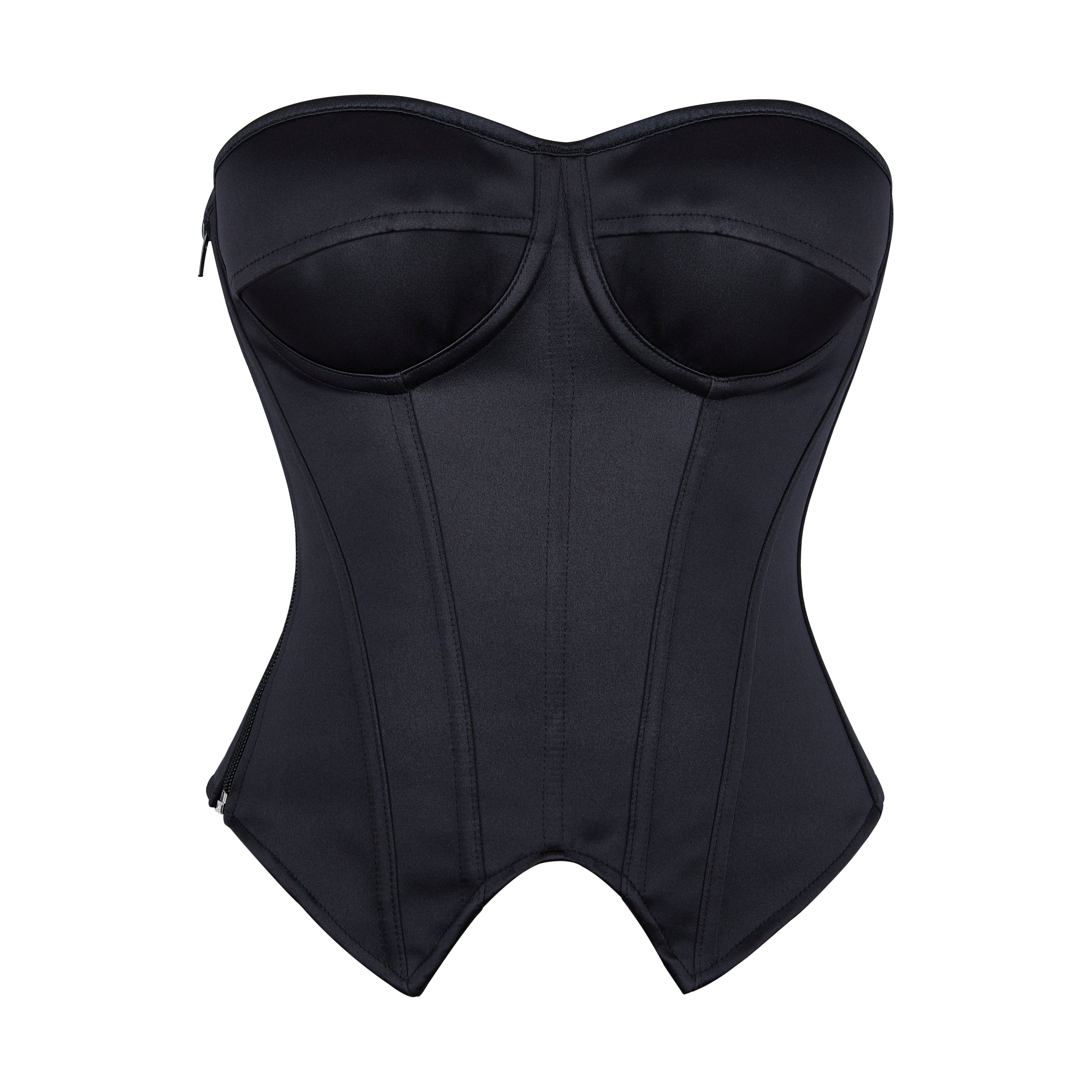 Women’s Striped Corset Top, Strapless Bustier Top, Blazer Style Corset Vest, Boned Waist Cincher with Built-In Underwire Cups