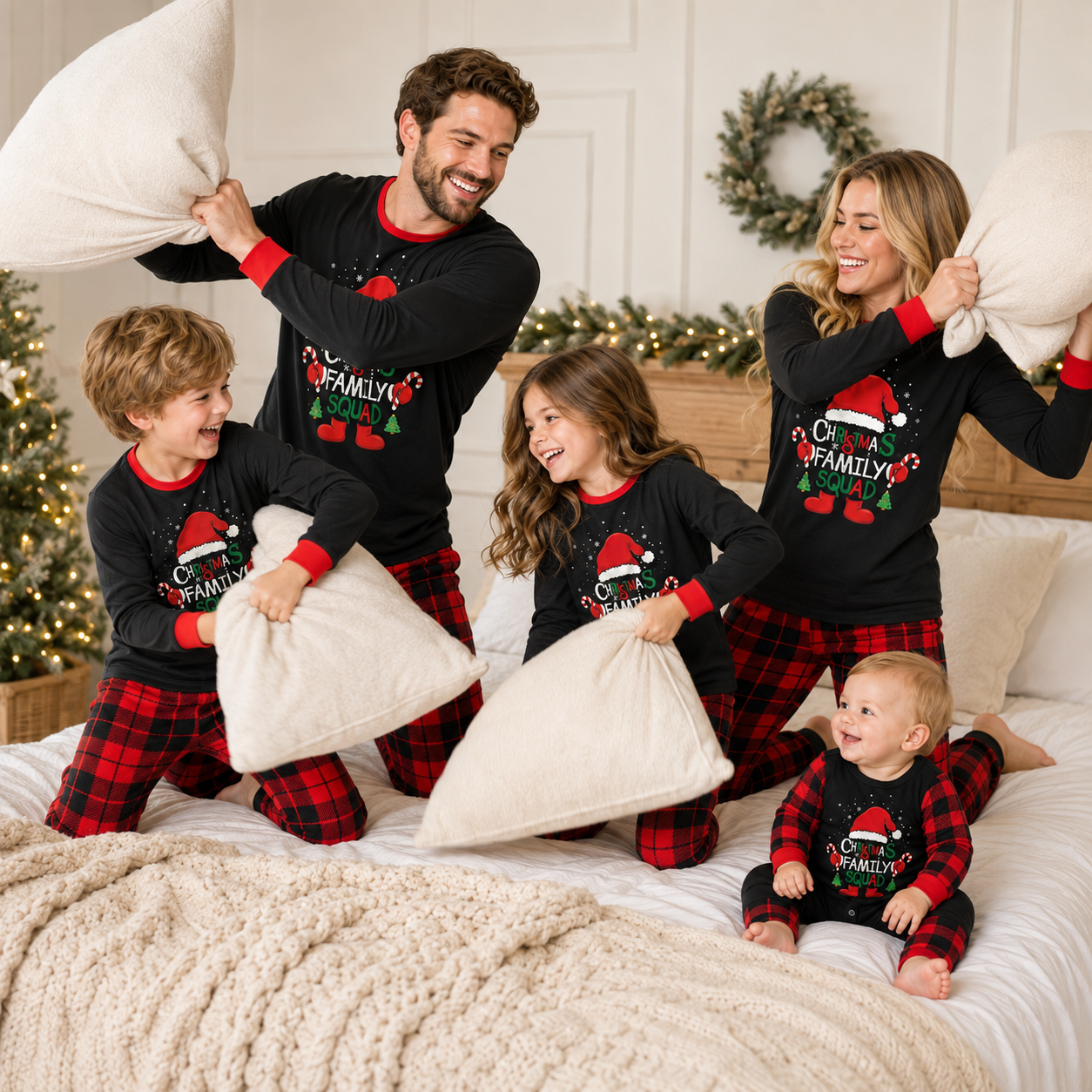 Family Christmas Pajamas Matching Pajamas for Family, Xmas PJs Sets Holiday Sleepwear