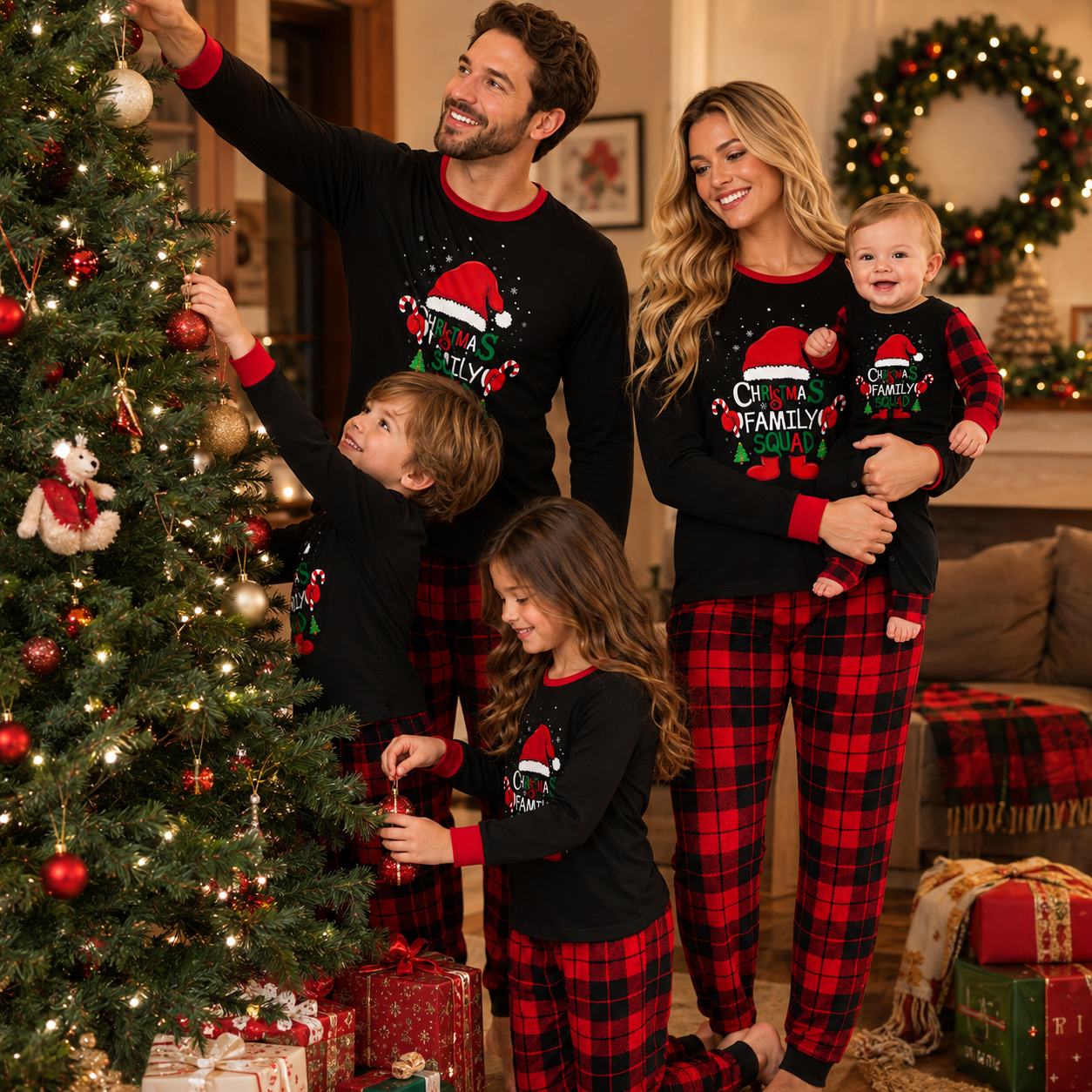 Family Christmas Pajamas Matching Pajamas for Family, Xmas PJs Sets Holiday Sleepwear
