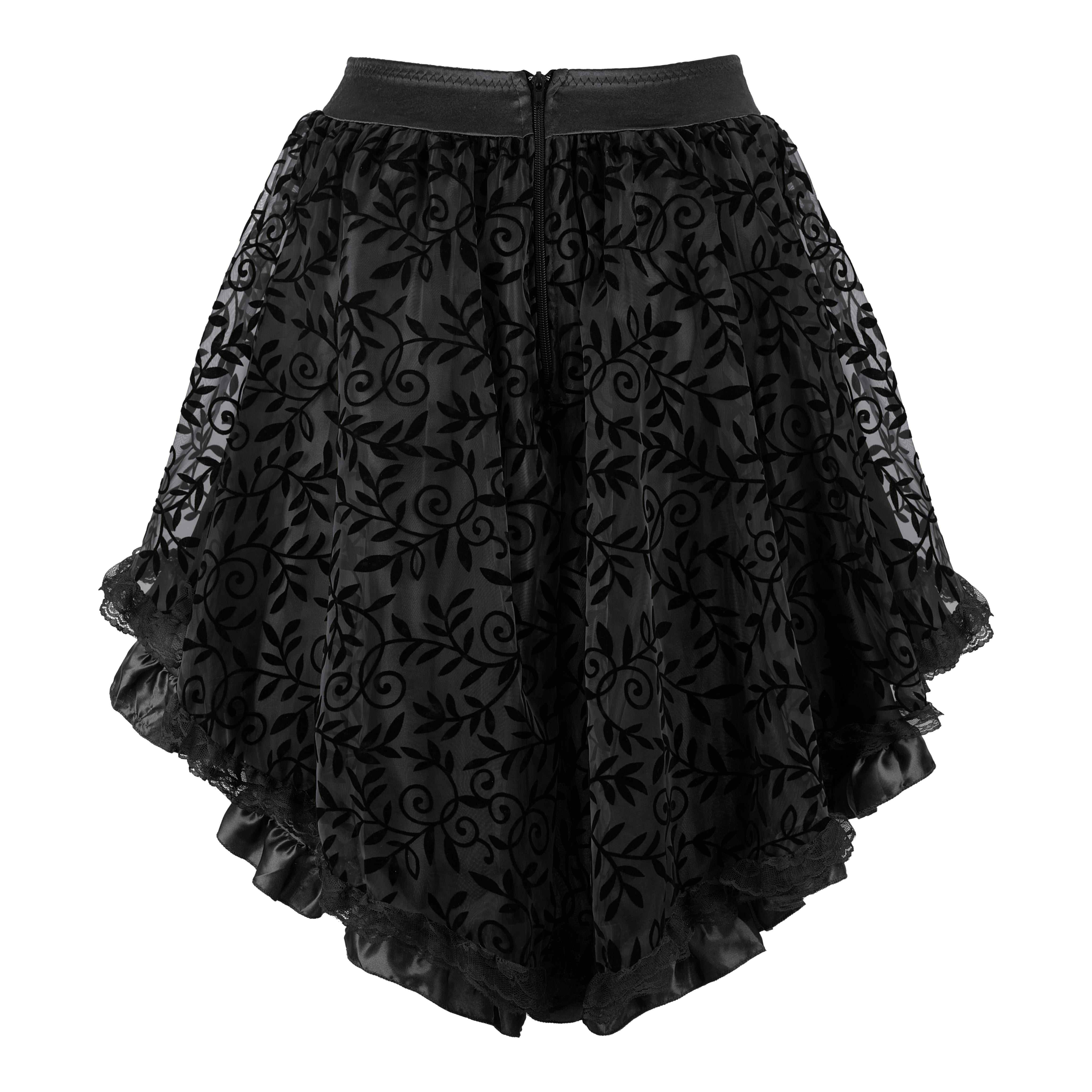 Pirate Skirt Renaissance Vintage Skirt High Low Outfits Saloon Girl Costumes Steampunk Dress Halloween Costume Gothic Party Outfit Skirts