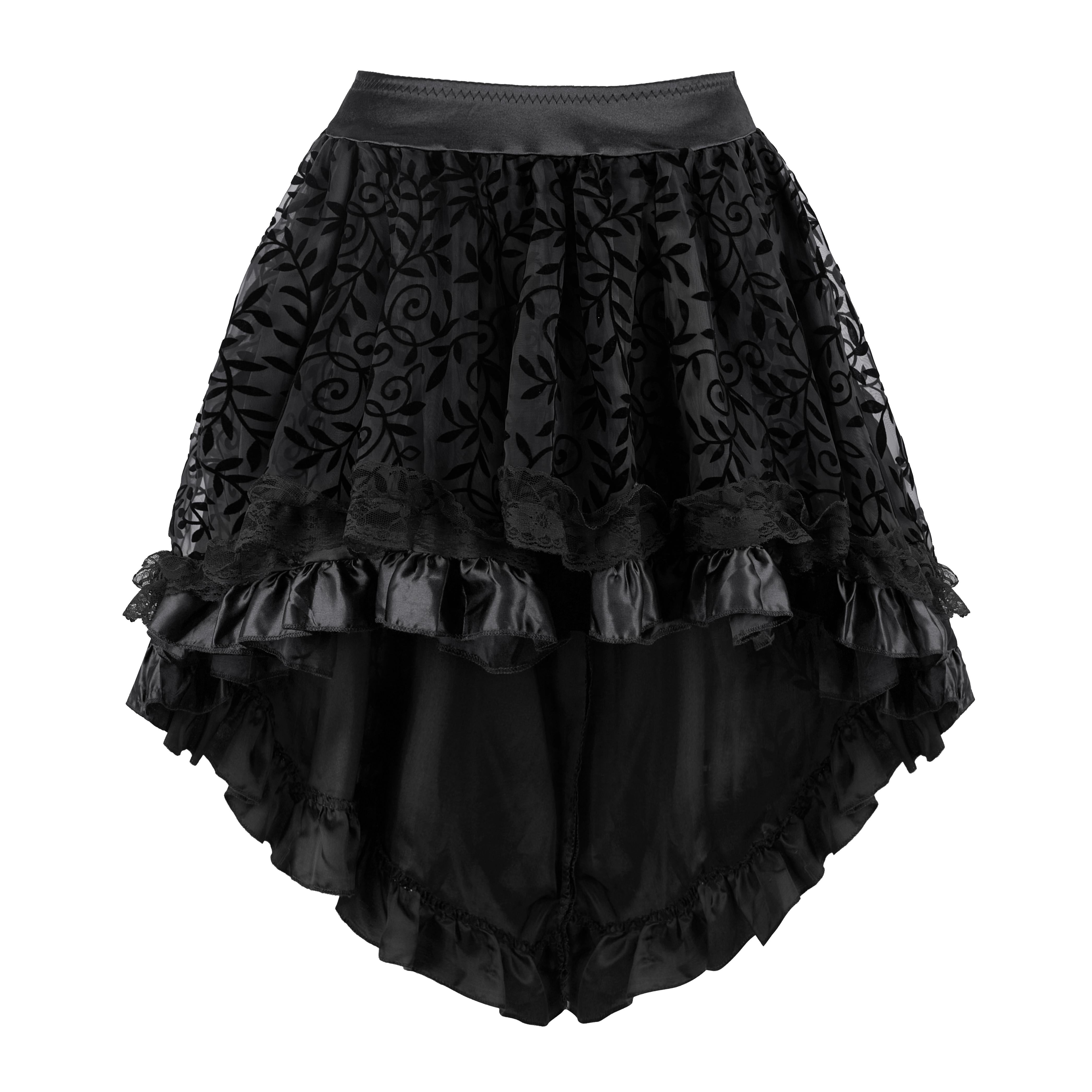 Pirate Skirt Renaissance Vintage Skirt High Low Outfits Saloon Girl Costumes Steampunk Dress Halloween Costume Gothic Party Outfit Skirts