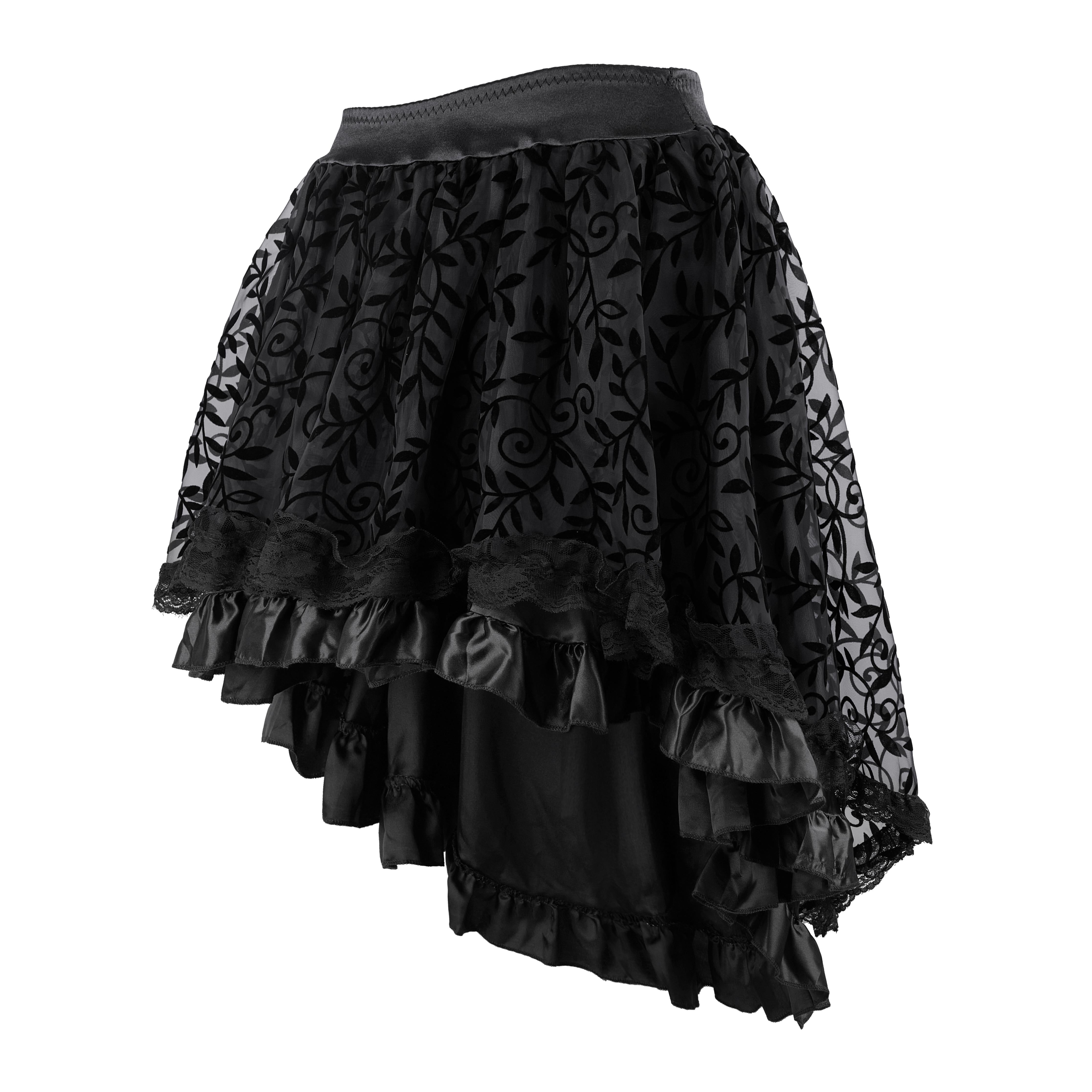 Pirate Skirt Renaissance Vintage Skirt High Low Outfits Saloon Girl Costumes Steampunk Dress Halloween Costume Gothic Party Outfit Skirts